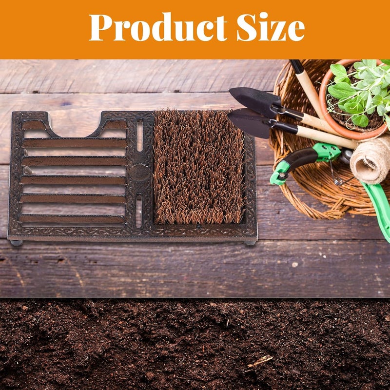 Fudontte Cast Iron Boot Brush Scraper Outdoor, Heavy Duty Boot Scrubber Brush with Angled Design, Vintage Rustic Boot Scrapers with Brushes Outdoor for Outdoor, Porch, Entryway - Image 3